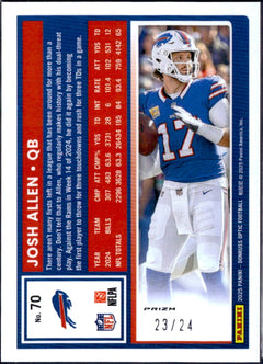 Josh Allen 2025 Donruss Optic Dragon Prizm SP 23/24-2