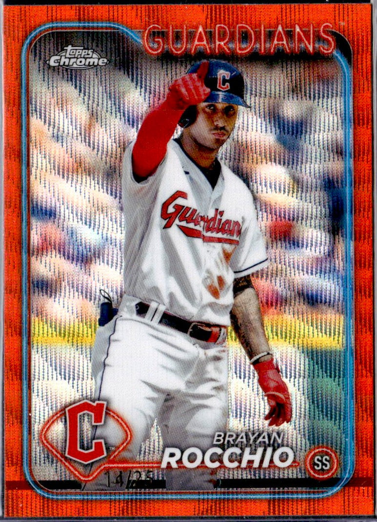 Brayan Rocchio 2024 Topps Chrome Orange Wave Refractor SP 14/25-1