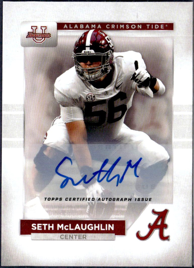 Seth Mclaughlin RC 2023 Bowman U Alabama Rookie Auto #21-1