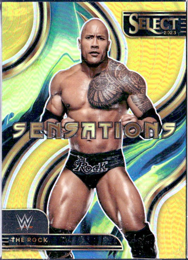 The Rock 2023 Panini Select WWE Gold Sensations SP 7/10