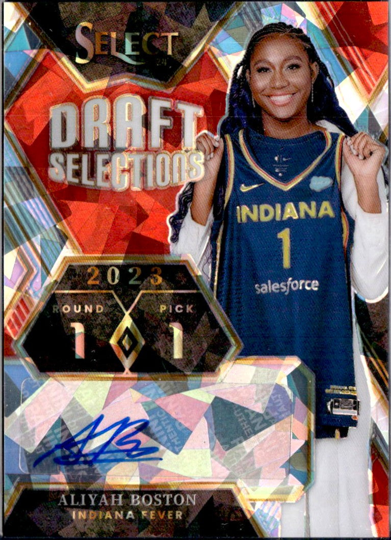 Aliyah Boston 2024 Panini Select WNBA Cracked Ice Draft Selections Auto