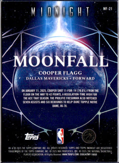 Cooper Flagg RC 2025-26 Topps Midnight Moonfall Rookie-2