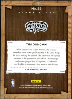 Tim Duncan 2024-25 Panini Court Kings Blank Slate SSP #29-2