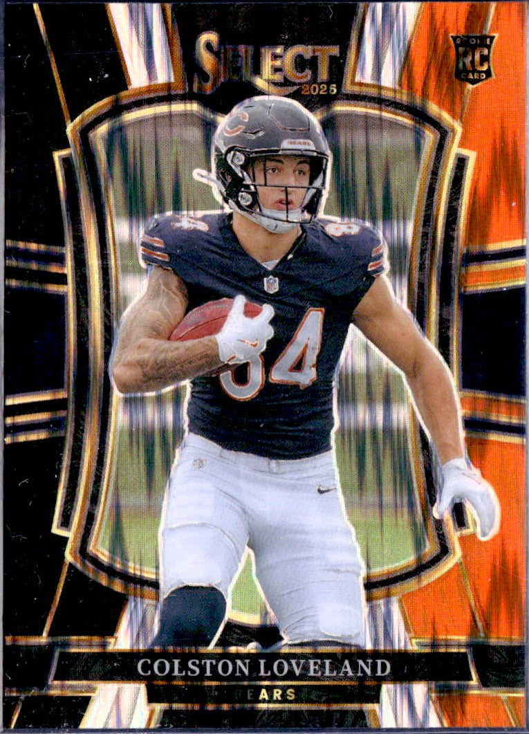 Colston Loveland RC 2025 Panini Select Premier Level Orange Black Shock Rookie #172-1