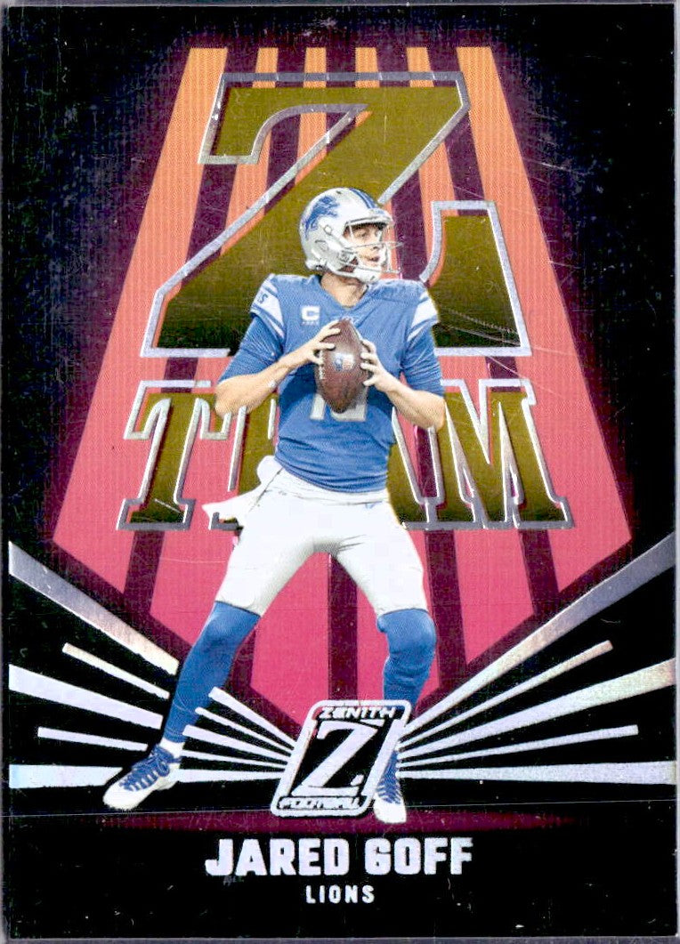 Jared Goff 2023 Panini Zenith Gold Z Team SP 3/10-1