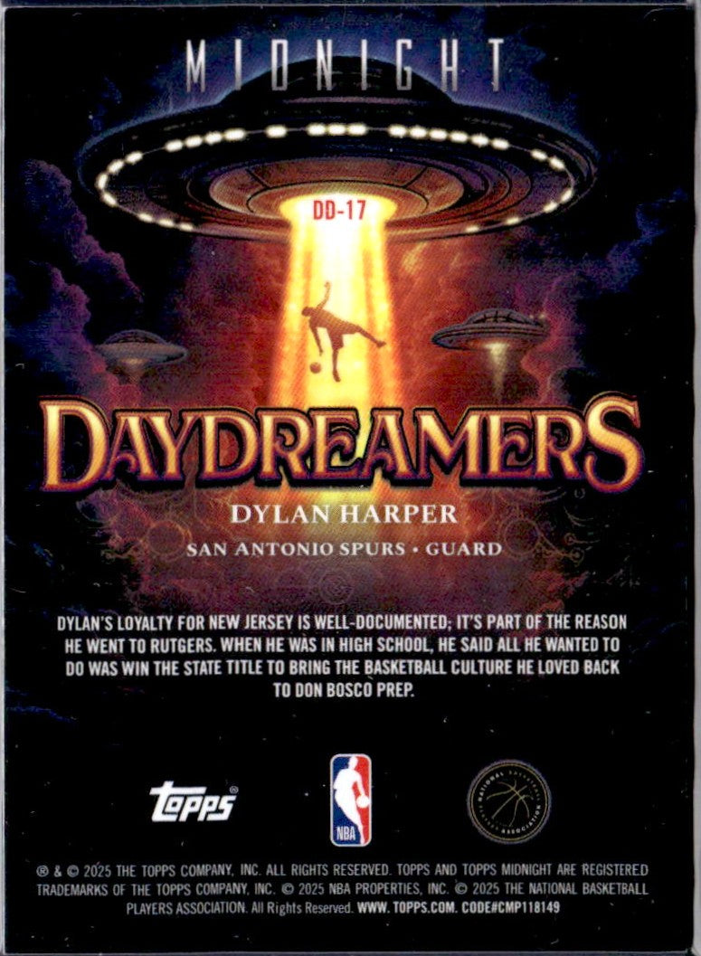 Dylan Harper RC 2025-26 Topps Midnight Summer Solstice Daydreamers Rookie SP 30/50