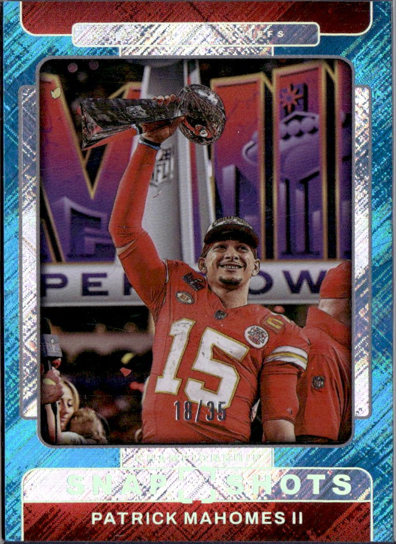 Patrick Mahomes II 2025 Panini Photogenic Teal Snapshots SP 18/35