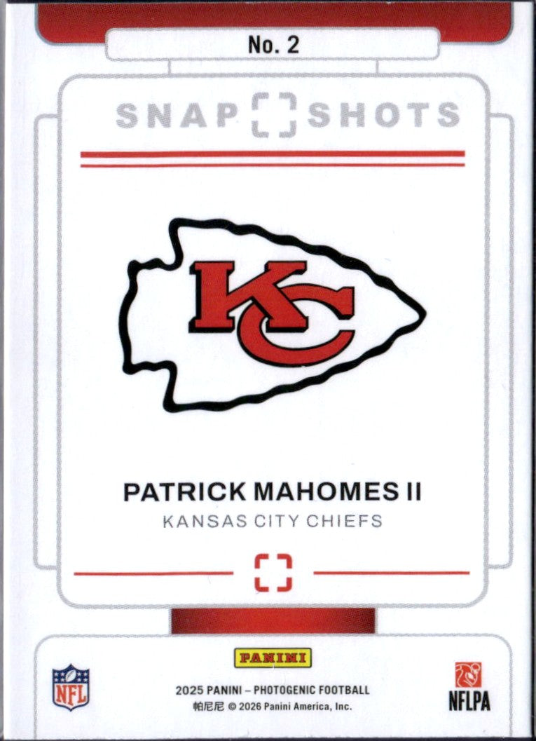 Patrick Mahomes II 2025 Panini Photogenic Teal Snapshots SP 18/35-2
