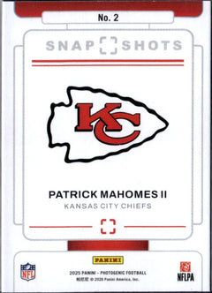 Patrick Mahomes II 2025 Panini Photogenic Teal Snapshots SP 18/35-2
