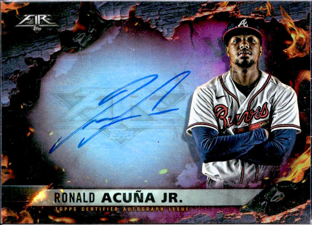 Ronald Acuna Jr 2022 Topps Fire Scorching Auto SP 15/25