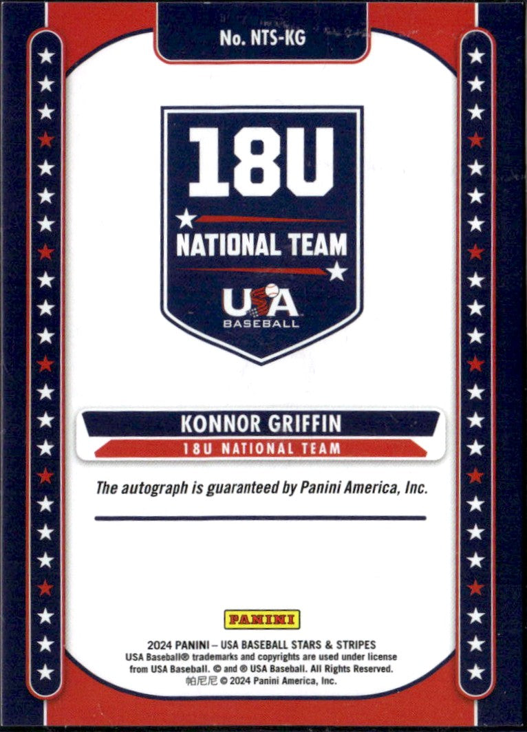 Konnor Griffin RC 2024 Panini Stars & Stripes National Team Prospect Rookie Auto