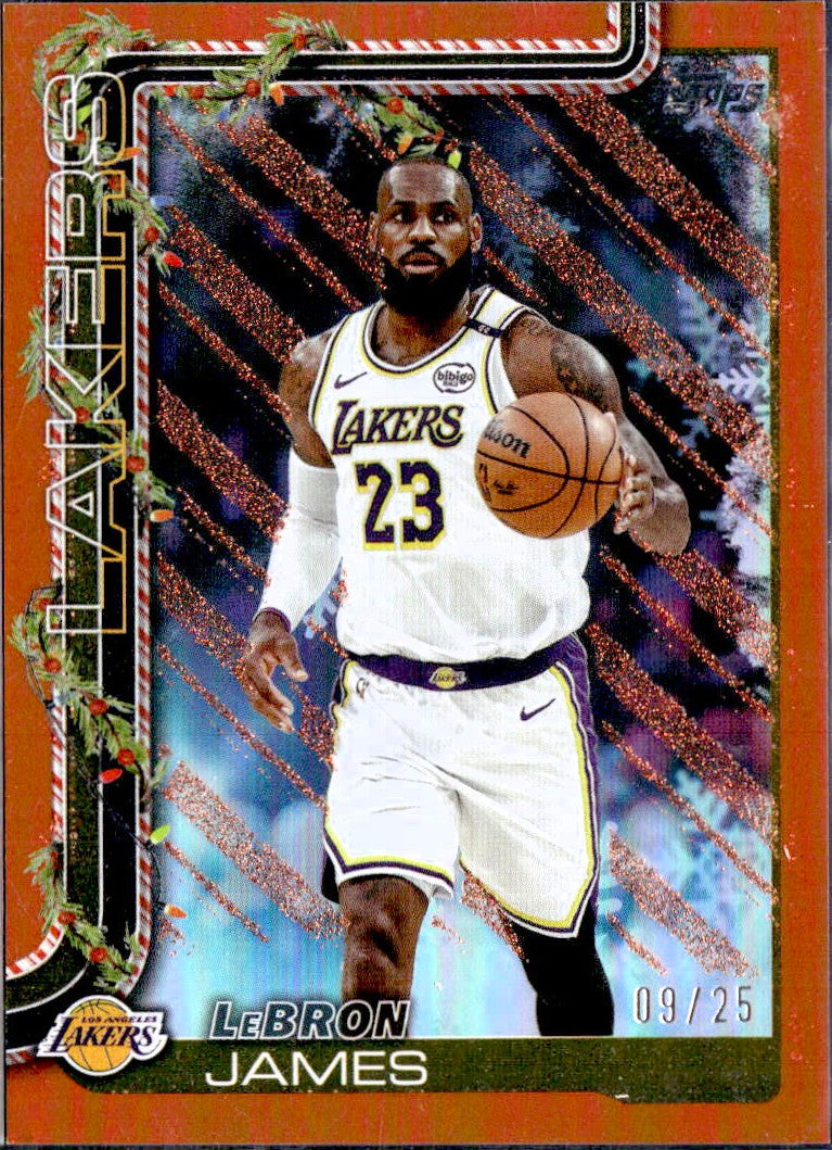 Lebron James 2025-26 Topps Holiday Orange SP 9/25