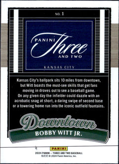 Bobby Witt Jr 2024 Panini Three And Two Downtown! SSP #1-2