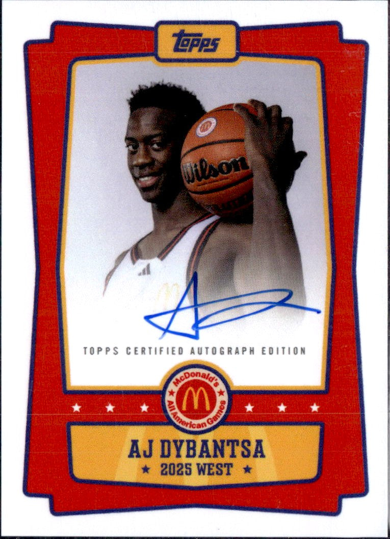 Aj Dybantsa RC 2025 Topps Mcdonald's All American Event On Card Rookie Auto