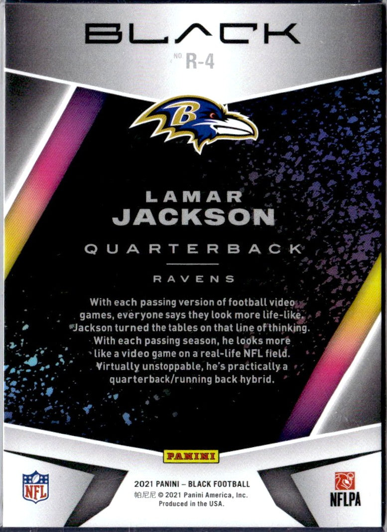 Lamar Jackson 2021 Panini Black Regulators SSP-2