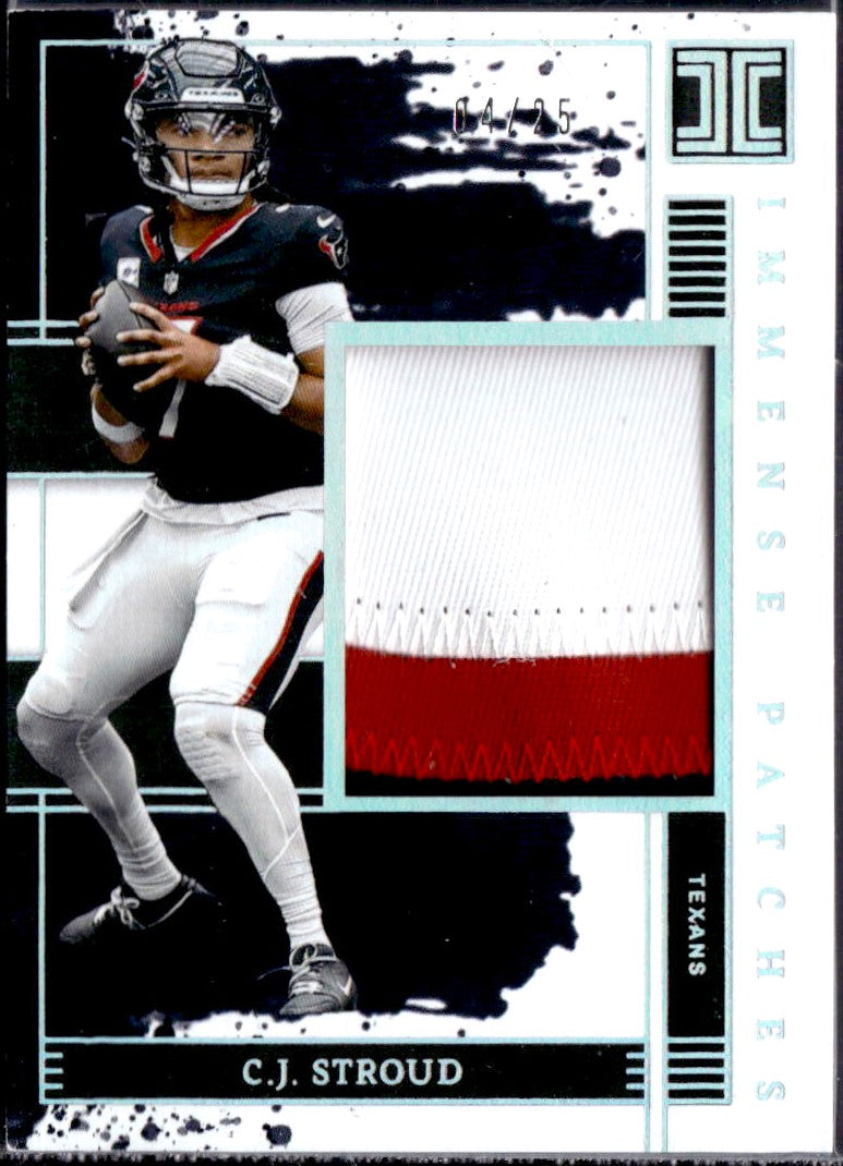 Cj Stroud 2025 Impeccable Silver Immense Jersey Patch SP 4/25