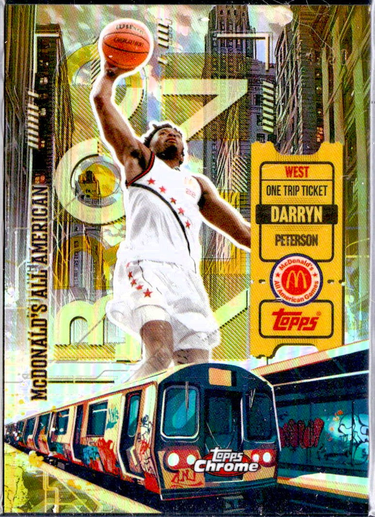 Darryn Peterson RC 2025 Topps Chrome Mcdonald's All American Gold One Trip Ticket Rookie SP 44/50-1