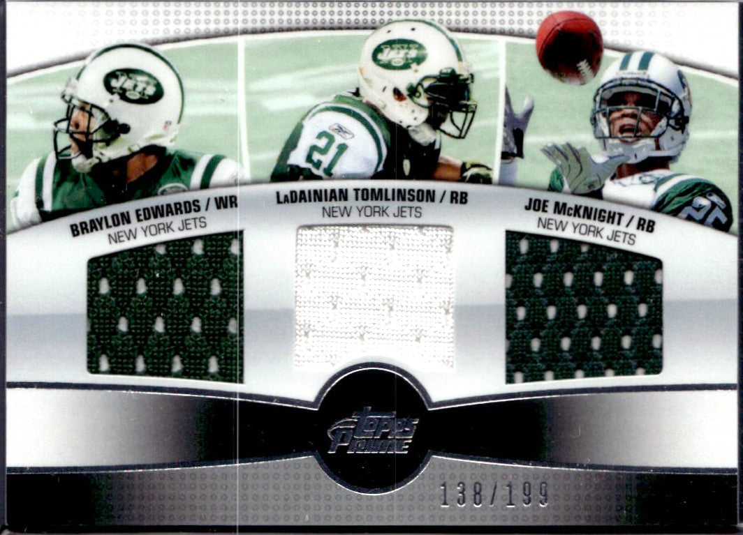 Edwards Tomlinson Mcknight 2010 Topps Prime Triple Jersey Patch SP 138/199-1