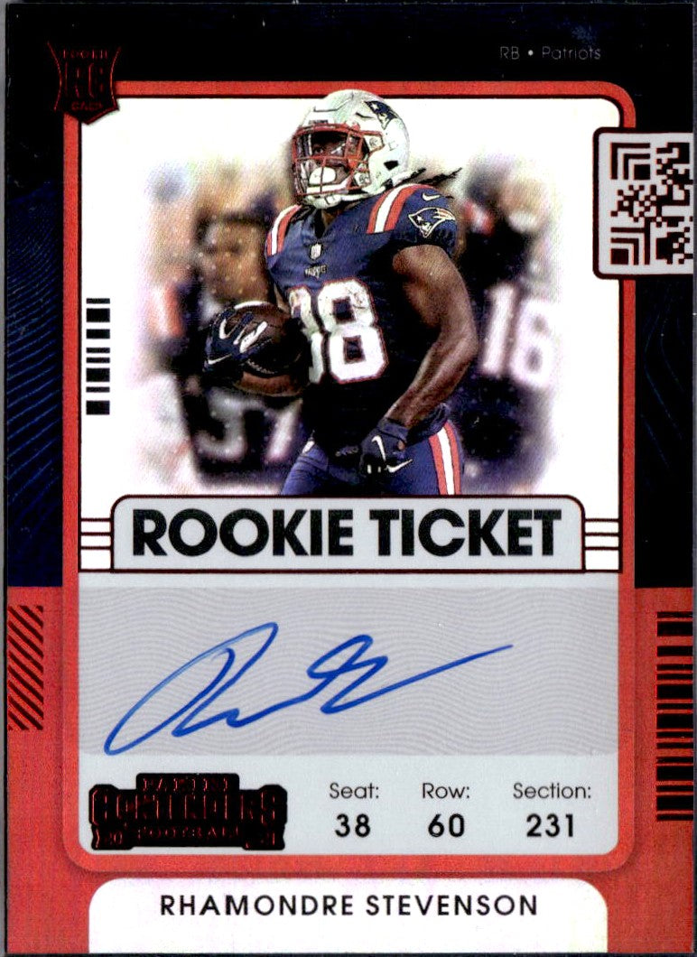 Rhamondre Stevenson RC 2021 Panini Contenders Red Zone FOTL Rookie Ticket Auto #133