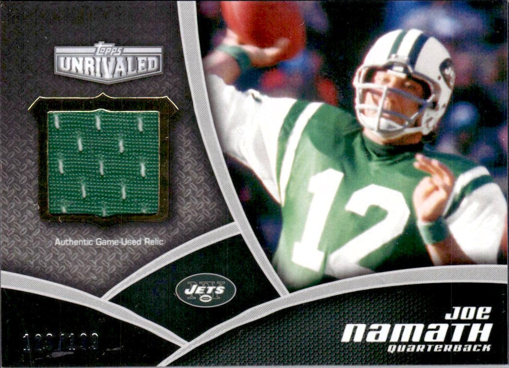 Joe Namath 2010 Topps Unrivaled Game Used Jersey Patch SP 129/199-1