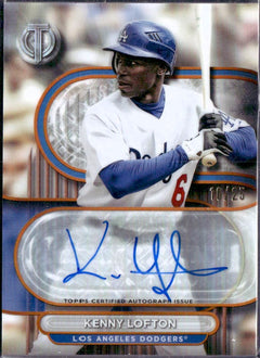 Kenny Lofton 2024 Topps Tribute Citrine Orange Auto SP 10/25-1