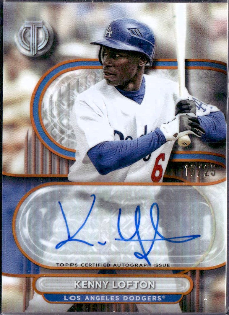 Kenny Lofton 2024 Topps Tribute Citrine Orange Auto SP 10/25-1