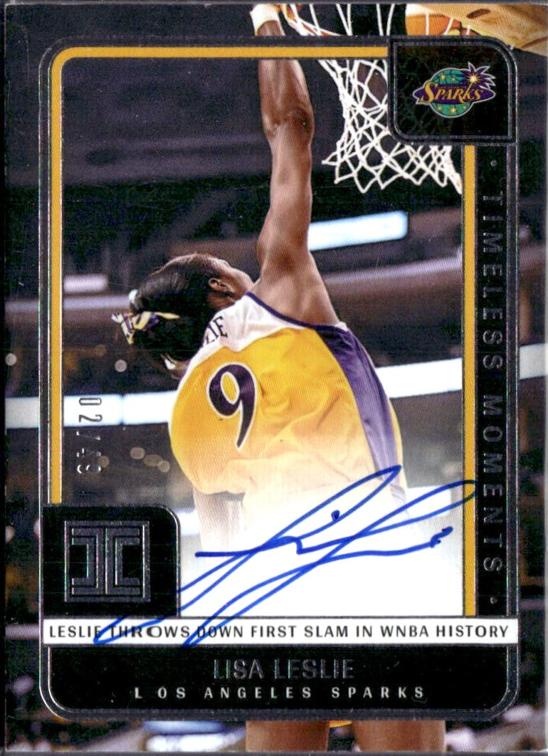 Lisa Leslie 2025 Impeccable WNBA Timeless Moments On Card Auto SP 2/49-1