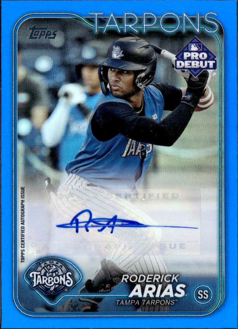 Roderick Arias RC 2024 Topps Pro Debut Blue Foil Rookie Auto SP 12/150