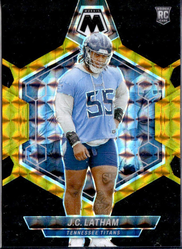 JC Latham RC 2024 Panini Mosaic Black Gold Choice Prizm Rookie SP 1/8