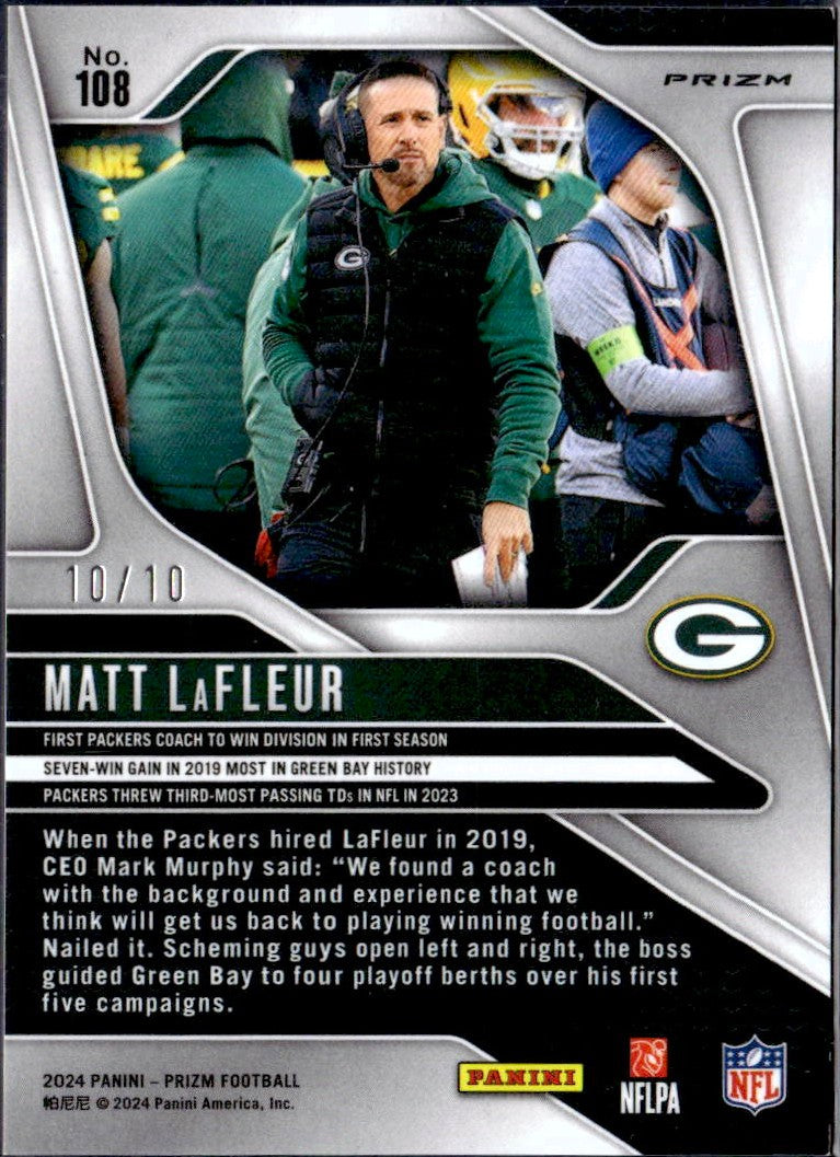 Matt Lafleur 2025 Panini Prizm Gold Scope Choice SP 10/10