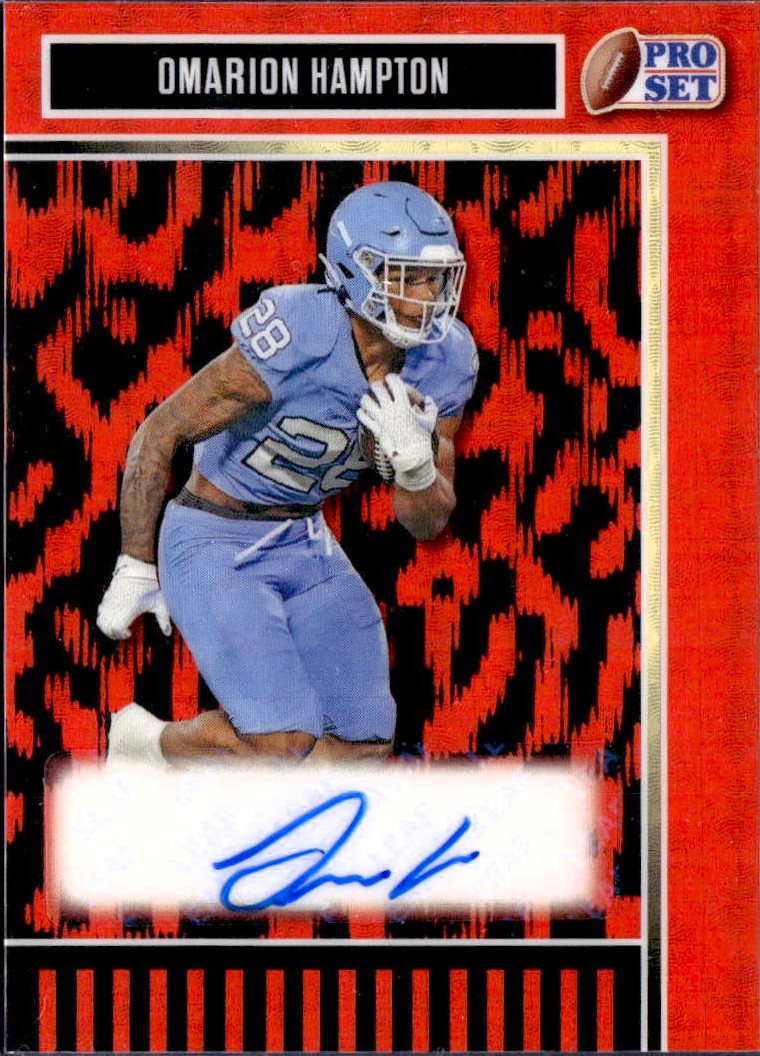 Omarion Hampton RC 2025 Leaf Pro Set Red Flood Super Gold Circles Rookie Auto SP 1/1