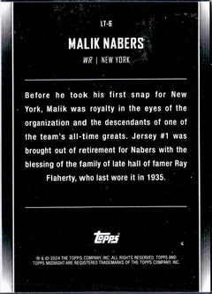 Malik Nabers RC 2024 Topps Midnight Winter Solstice Lunar Tide Rookie SP 2/35-2