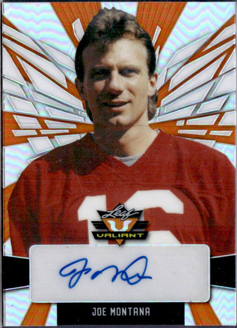 Joe Montana 2022 Leaf Valiant Orange Prismatic Auto SP 22/25