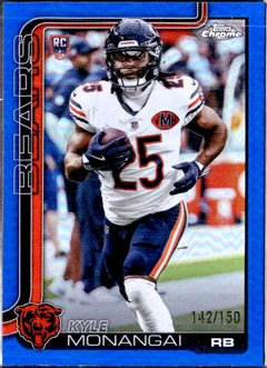 Kyle Monangai RC 2025 Topps Chrome Blue Refractor Rookie Auto SP 142/150-1