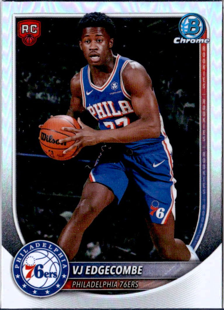 Vj Edgecombe RC 2025-26 Bowman Chrome Red Rookie Badge-1