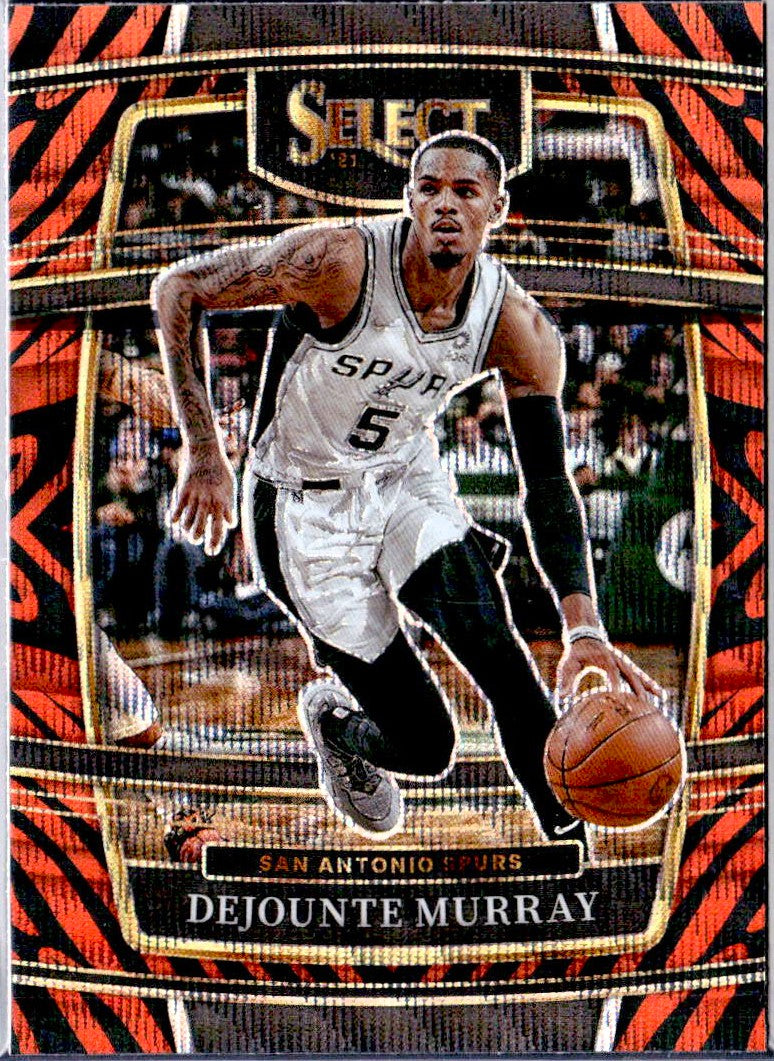 Dejounte Murray 2021-22 Panini Select Concourse Tiger Stripe Prizm SSP #43