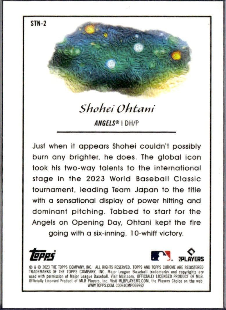 Shohei Ohtani 2023 Topps Cosmic Chrome Stars In The Night Case Hit SSP-2