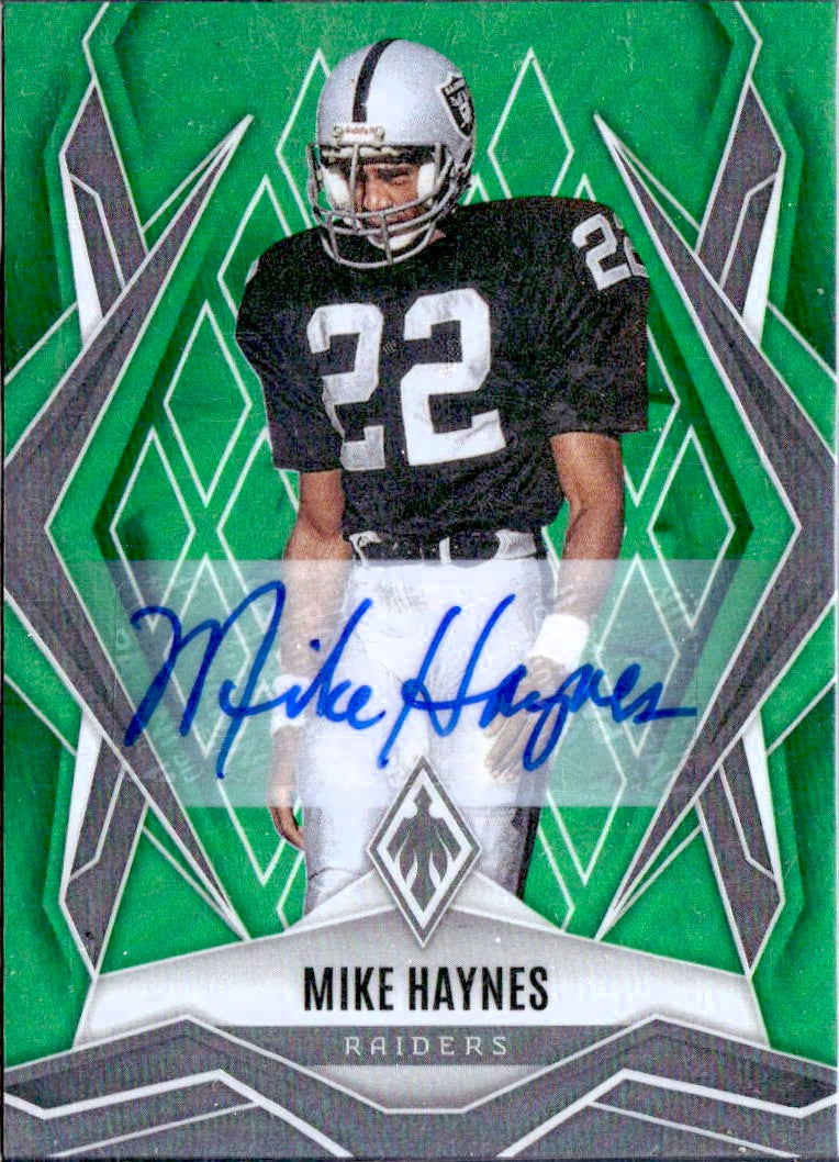 Mike Haynes 2025 Panini Phoenix Green Auto SP 8/25-1