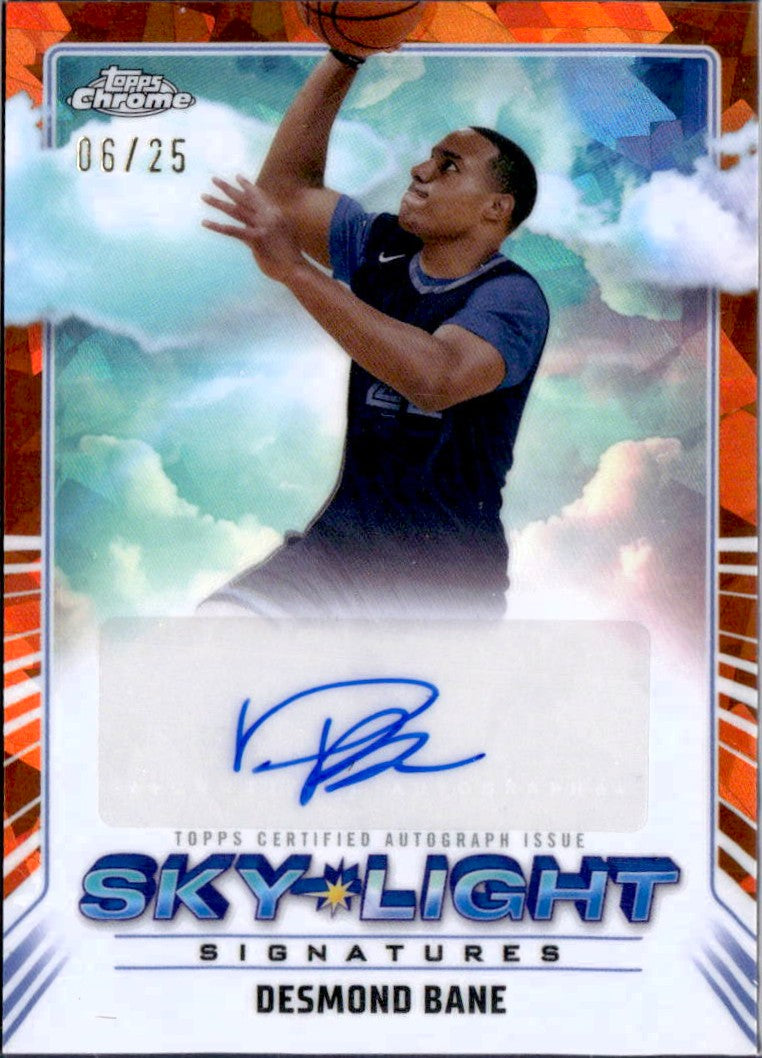 Desmond Bane 2024-25 Topps Chrome Sapphire Orange Sky Light Auto SP 6/25-1