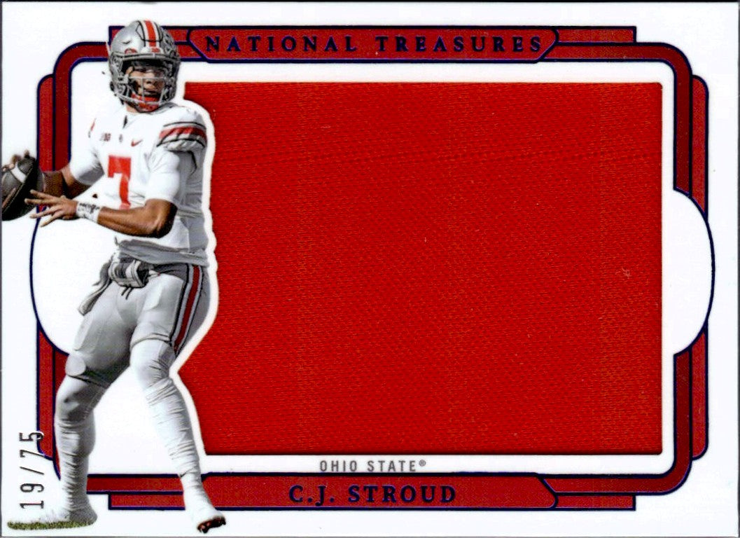 Cj Stroud 2025 National Treasures Collegiate Blue Jumbo Patch SP 19/75