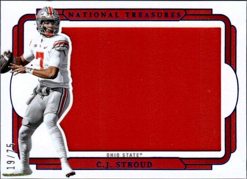 Cj Stroud 2025 National Treasures Collegiate Blue Jumbo Patch SP 19/75-1