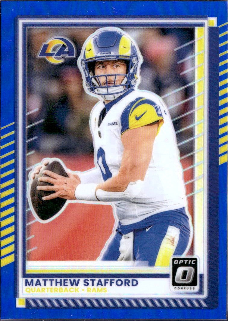 Matthew Stafford 2025 Donruss Optic Blue Prizm SP 178/249