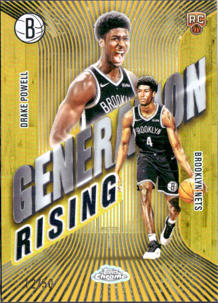 Drake Powell RC 2025-26 Topps Chrome Gold Generation Rising Rookie SP 12/50
