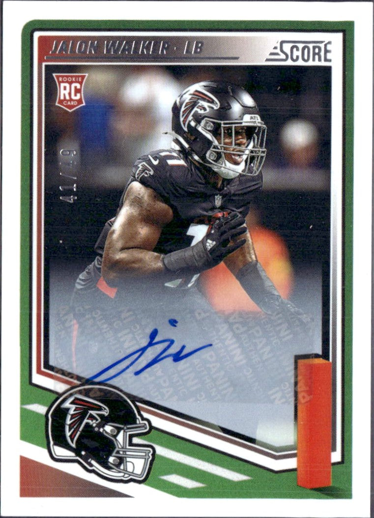 Jalon Walker RC 2025 Panini Score Rookie Auto SP 41/49