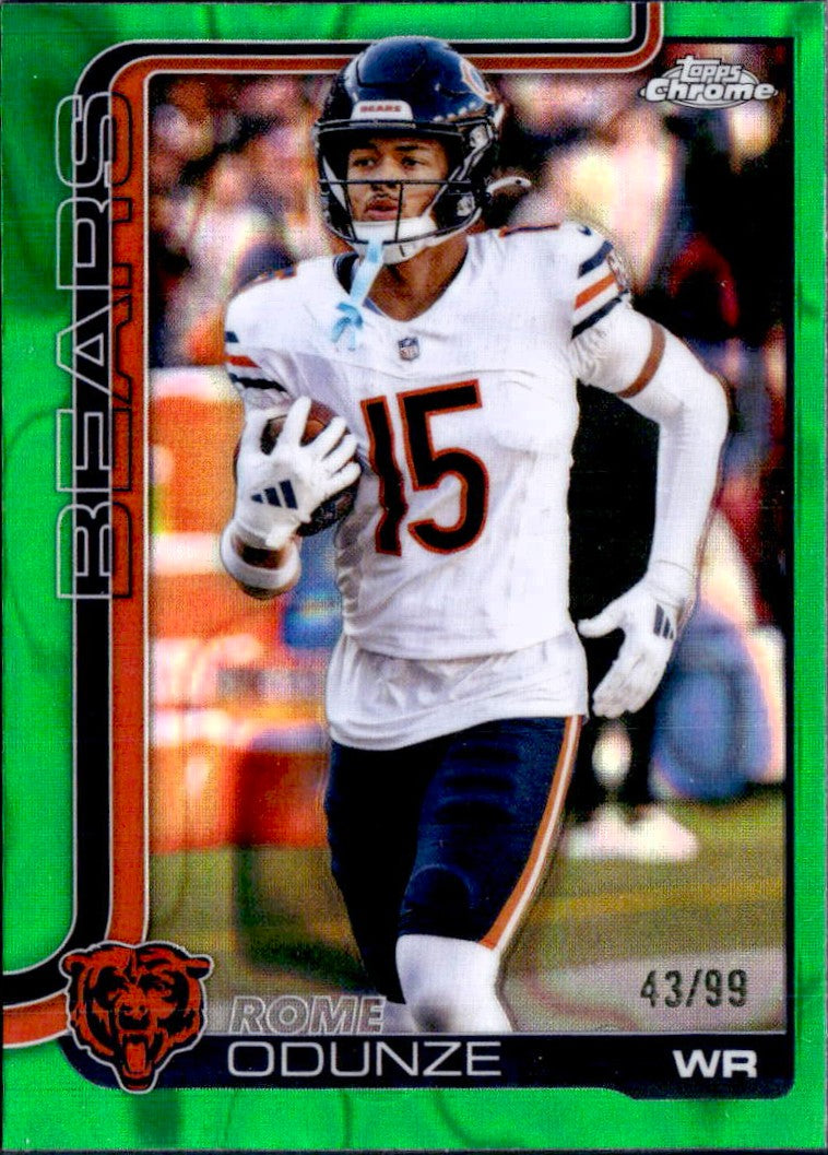 Rome Odunze 2025 Topps Chrome Green Lava Refractor SP 43/99