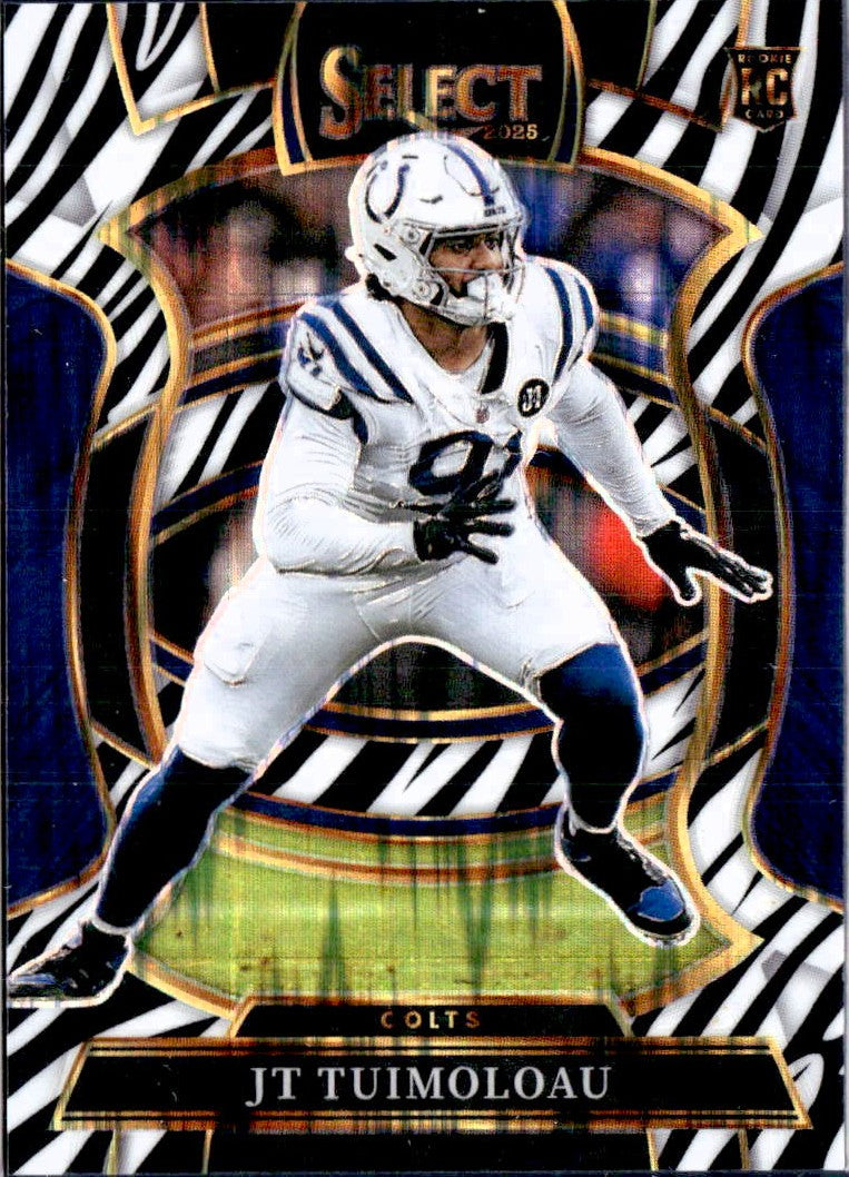 Jt Tuimoloau RC 2025 Panini Select Concourse Zebra Shock Prizm Rookie SSP #31