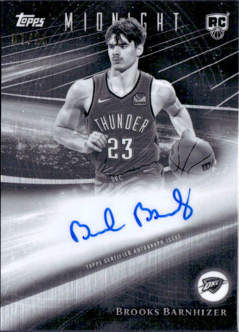 Brooks Barnhizer RC 2025-26 Topps Midnight Equinox Rookie Horizon Auto SP 1/20