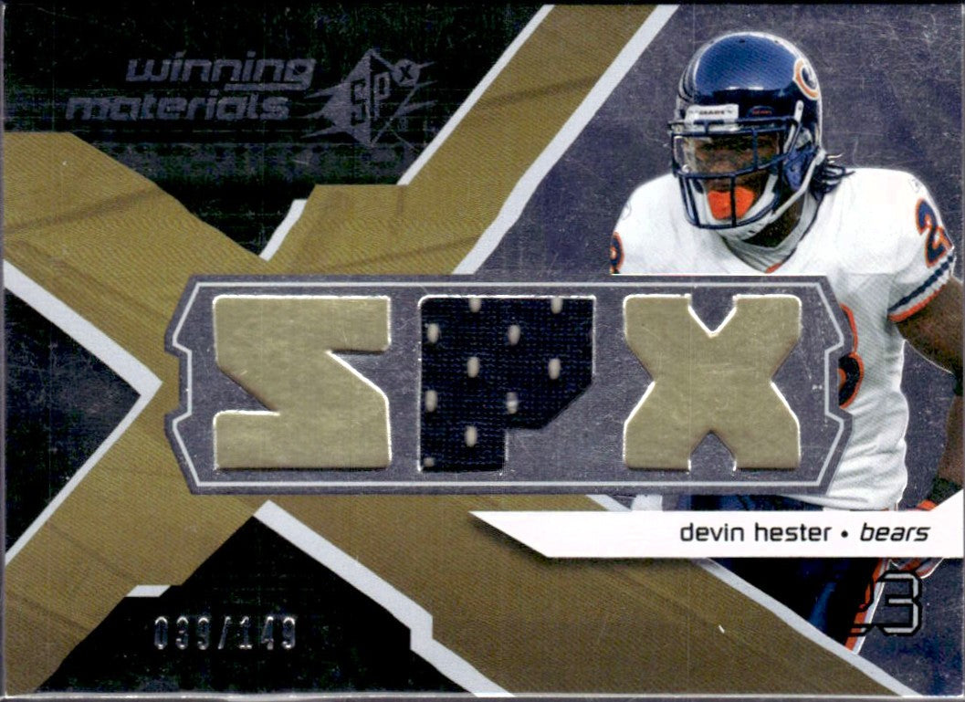 Devin Hester 2008 UD Spx Winning Materials Game Used Patch SP 39/149