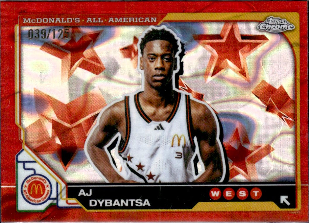 Aj Dybantsa RC 2025 Topps Chrome Mcdonald's All American Red Lava Refractor Rookie SP 39/125