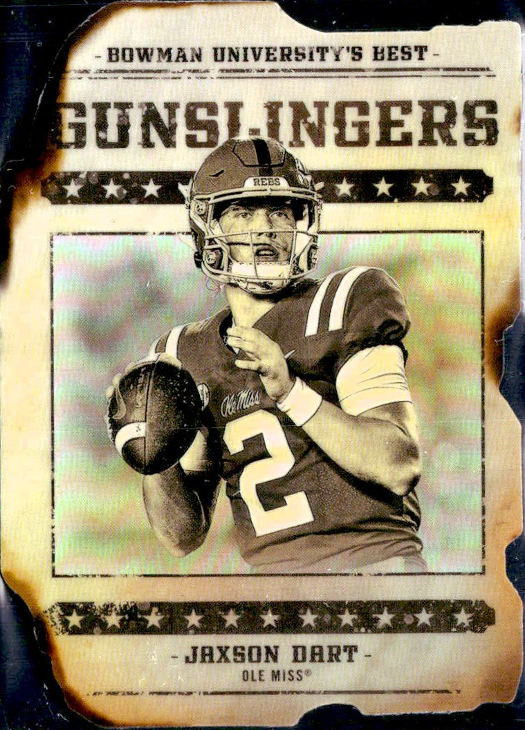 Jaxson Dart RC 2022 Bowman U Best Wanted Gunslinger Rookie